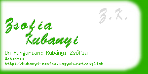 zsofia kubanyi business card